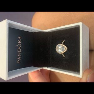 Radiant Teardrop ring-Pandora Rose